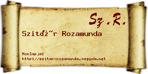 Szitár Rozamunda névjegykártya